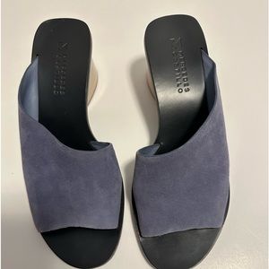 Mercedes Castillo Suede Slides. Blue